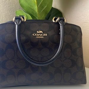 Logo CC Brown Black Coach purse satchel Lillie